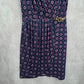 Michael Kors Purple Wrap Floral Sleeveless Knee Length Buckle Dress Medium