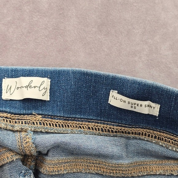 Wonderly Blue Pull-On Super Skinny Denim Jeggings Jeans Pants 8S