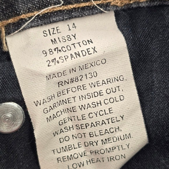 Relativity Black Missy Straight Tapered Denim Jeans Pants 14