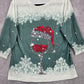Green Snow Flake Wine Santa Cozy Vibe Christmas Print Top Medium
