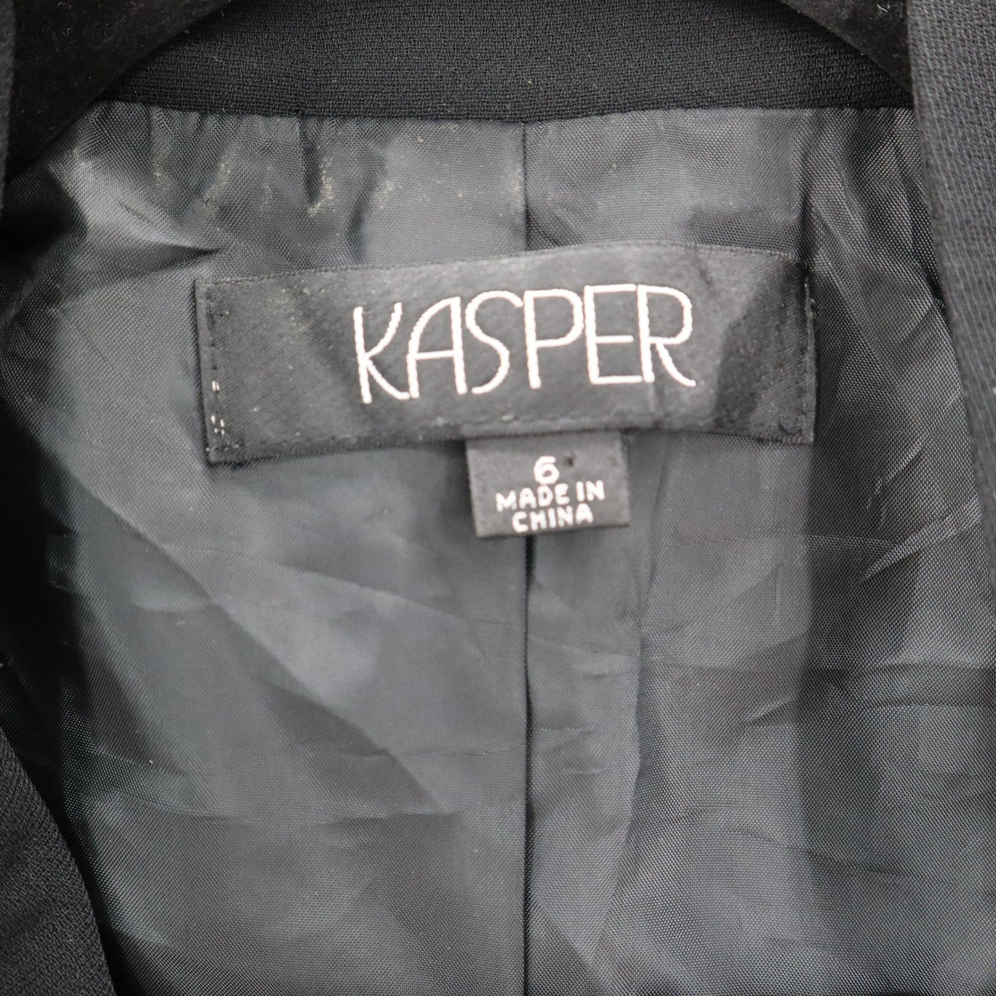 Kasper Black Embroidered Floral Mandarin Blazers Jackets Coats Business Formal 6