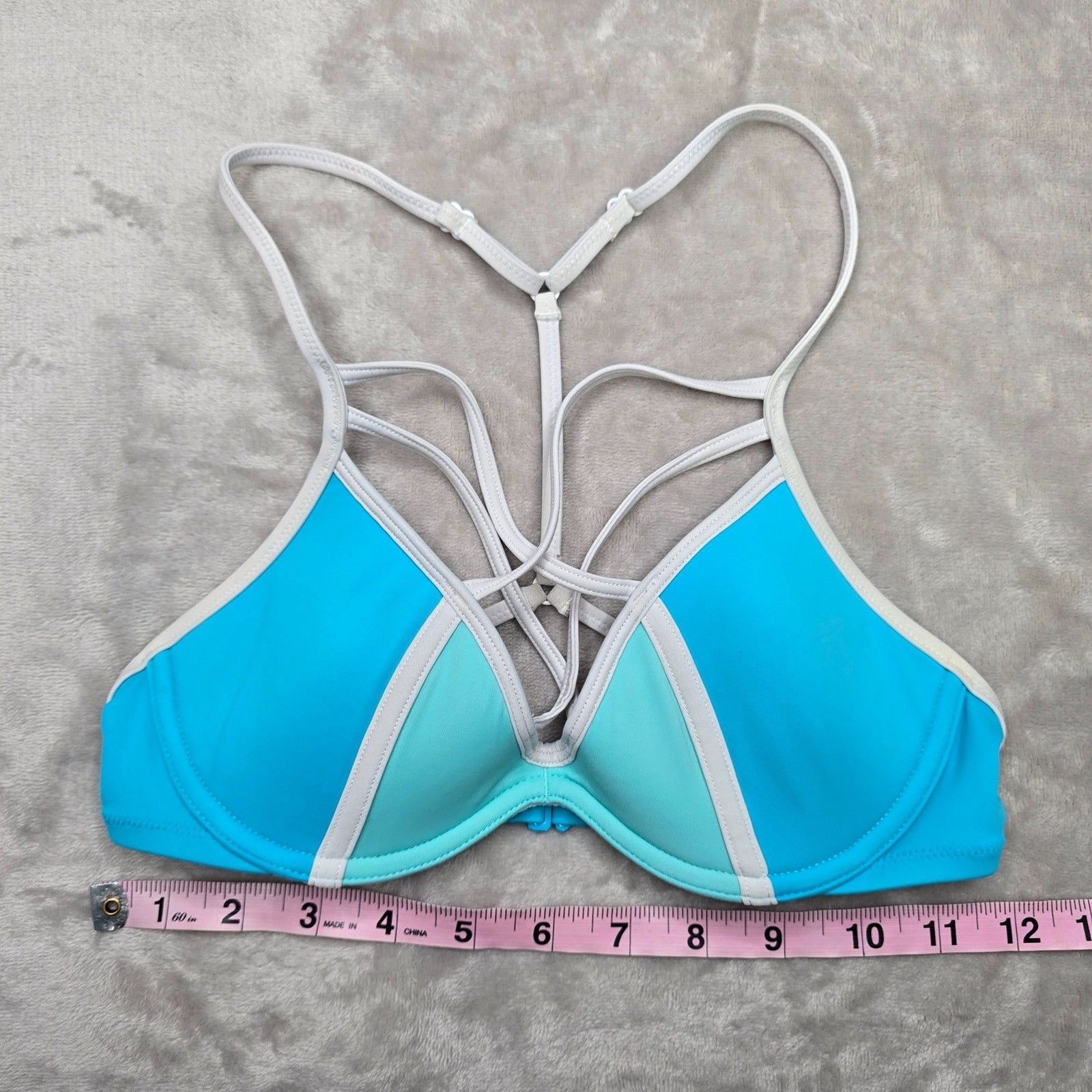 Victoria's Secret Pink Blue Padded Bikini Adjustable Strap Swimwear Size XS