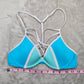 Victoria's Secret Pink Blue Padded Bikini Adjustable Strap Swimwear Size XS
