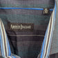 Artisti Italiani Blue Stripe Mens Button Down Cotton Long Sleeve Preppy Shirt XL