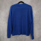 Time and Tru Blue Embroidered Initials Pullover Funnel Mock Neck Sweater Small
