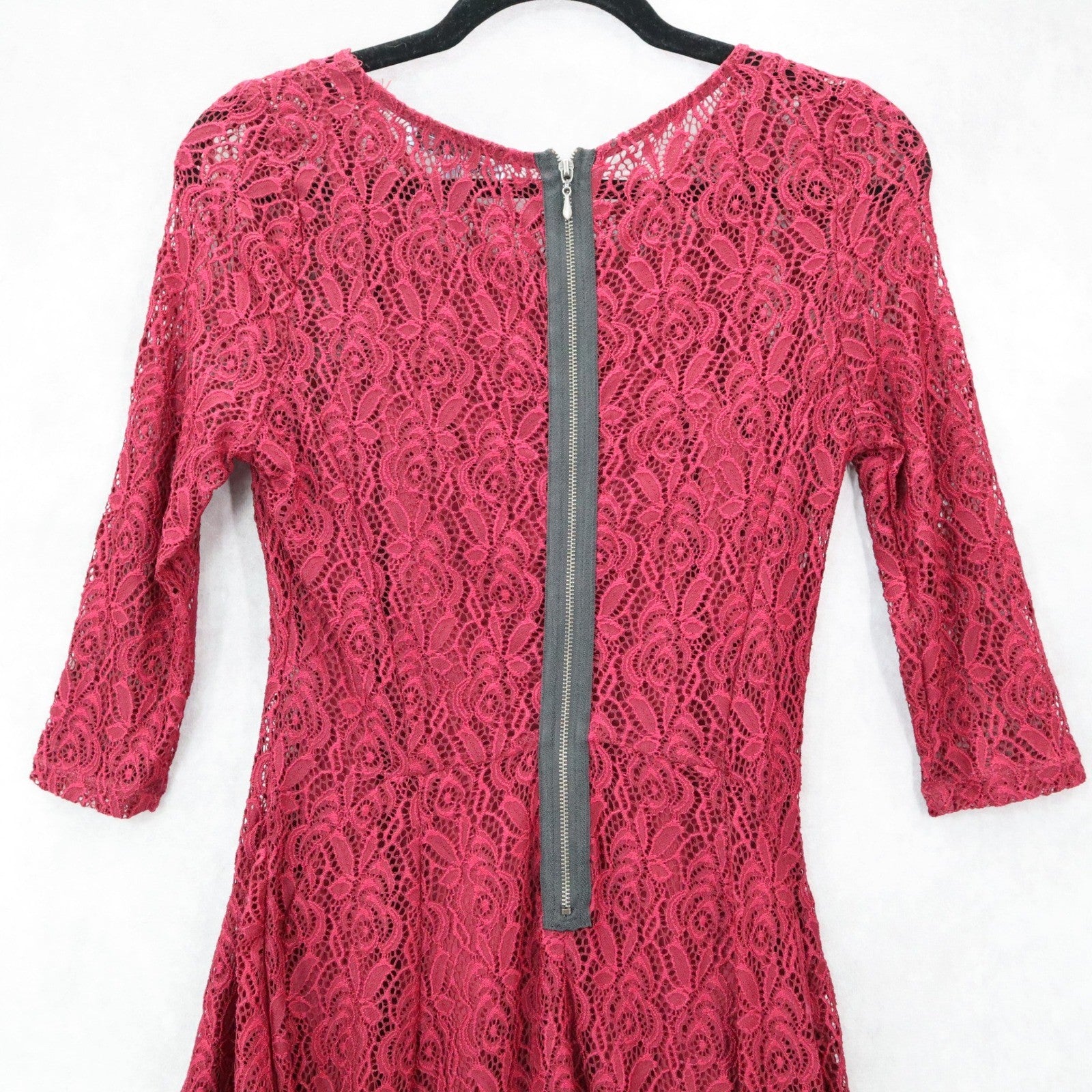 Fish Bowl Red Lace Skater Dress Fit Flare Cocktail Party Dress Elegant S Small