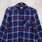American Eagle Outfitters Boyfriend Fit Blue Flannel Plaid Lumberjack Rugged XS