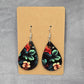 Black Teardrop Hook Floral Handmade Earrings JB1E9