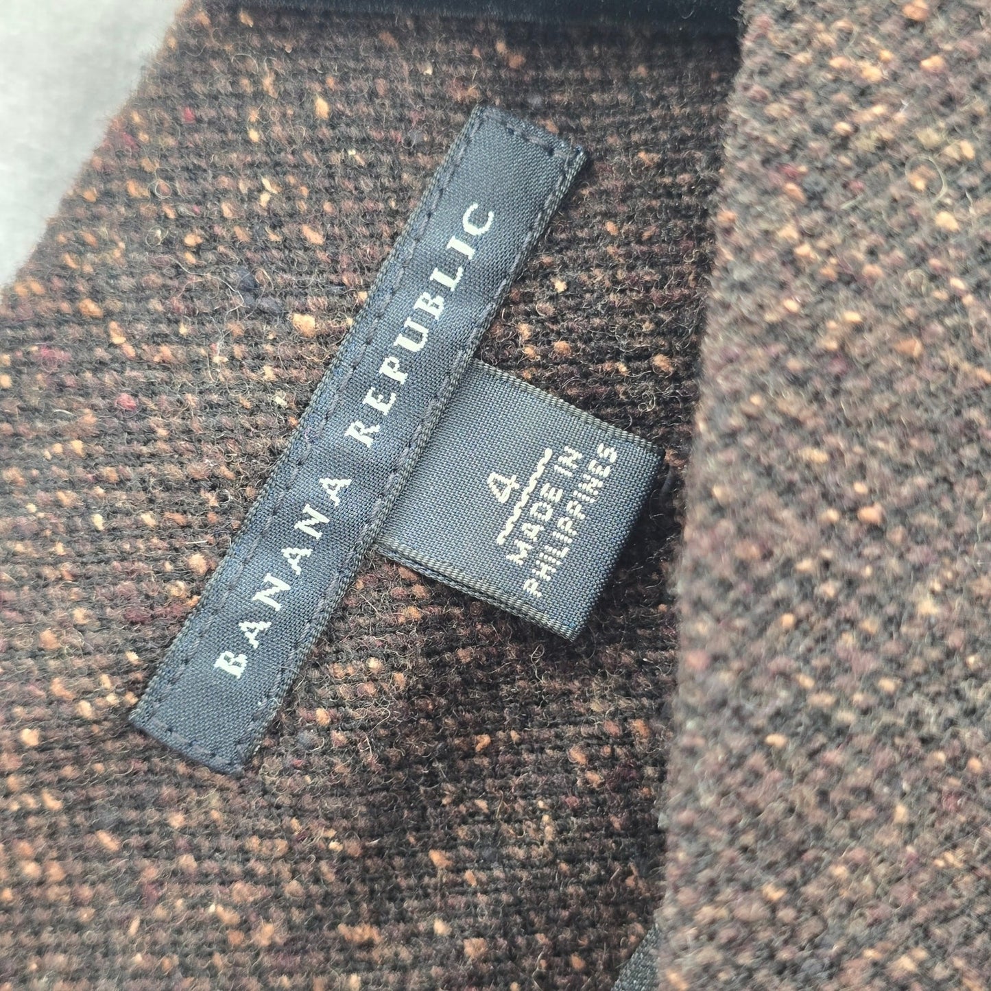Banana Republic Brown Speckle Wool Silk Knee Length Dress 4 Small