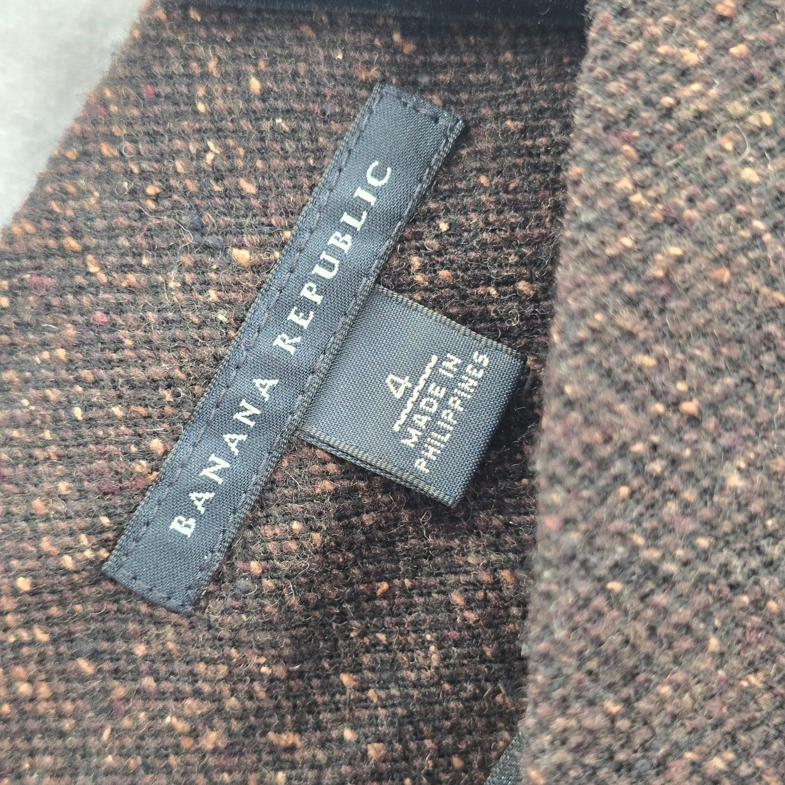 Banana Republic Brown Speckle Wool Silk Knee Length Dress 4 Small