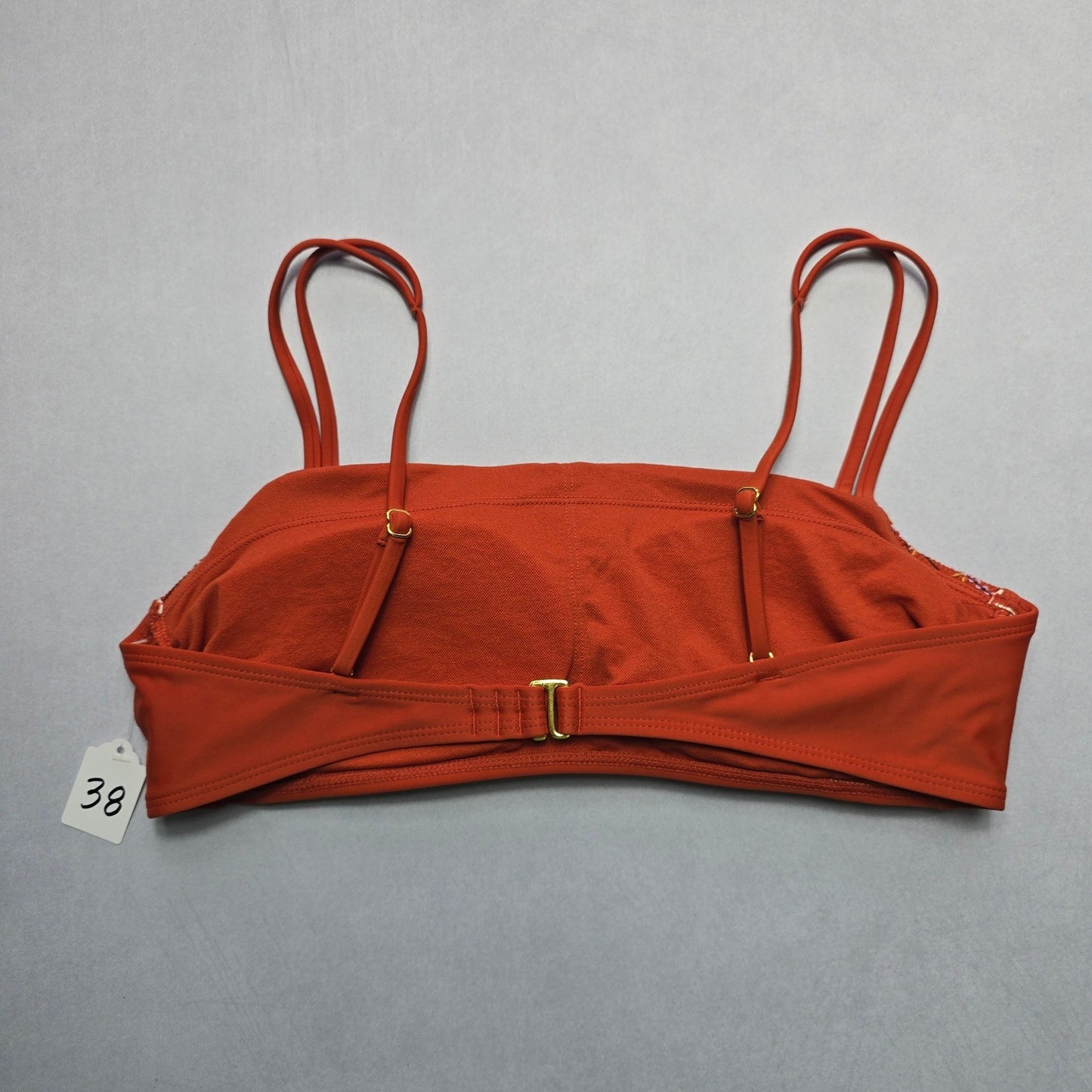 Xhilaration Orange Smock Swim Sports Bra Beach Bralette Bikini Top L Large