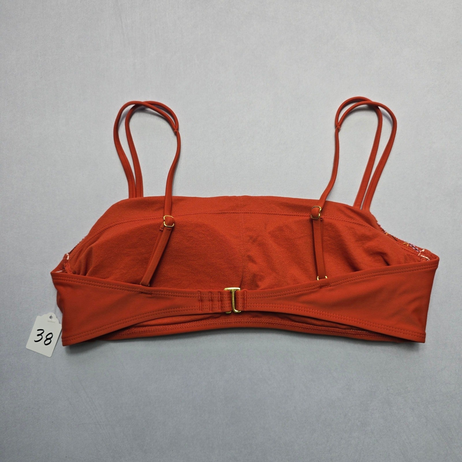 Xhilaration Orange Smock Swim Sports Bra Beach Bralette Bikini Top L Large