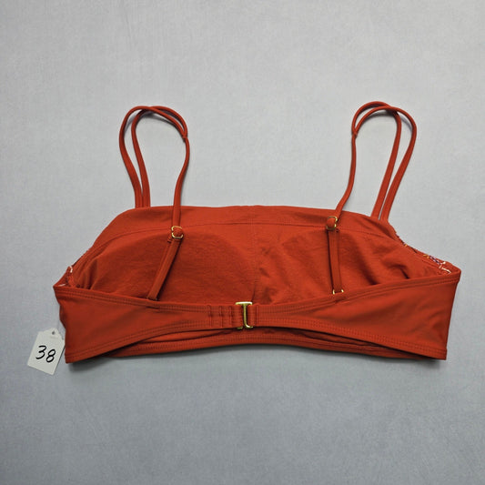 Xhilaration Orange Smock Swim Sports Bra Beach Bralette Bikini Top L Large