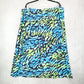 CSC Studio Blue Animal Print Flare Boho Summer Feminine Stretch Skirt Plus 3X