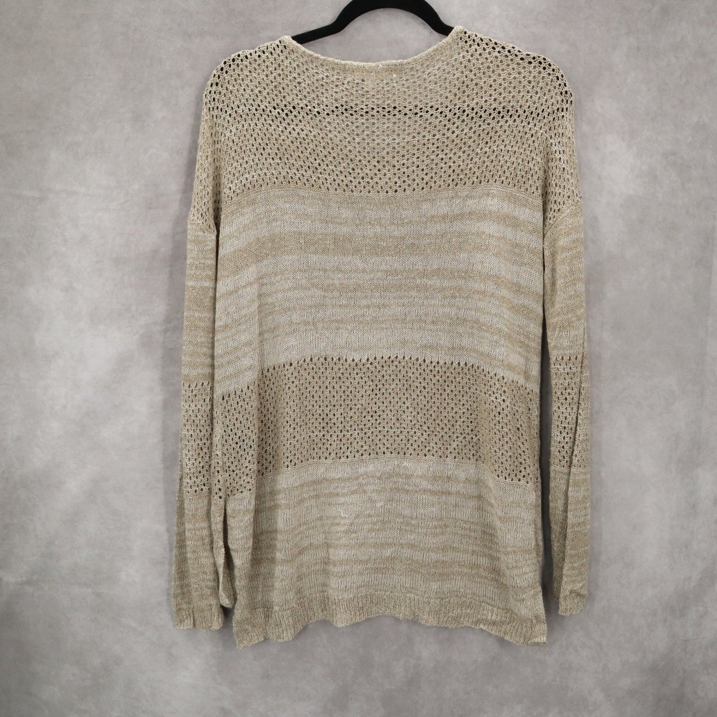 Jack By BB Dakota Tan Linen Cotton Pullover Knit Preppy Sweater Small