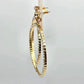 Gold Rhinestone Circle Dangle Long Stud Earrings Large Boho Fashion Jewelry E16