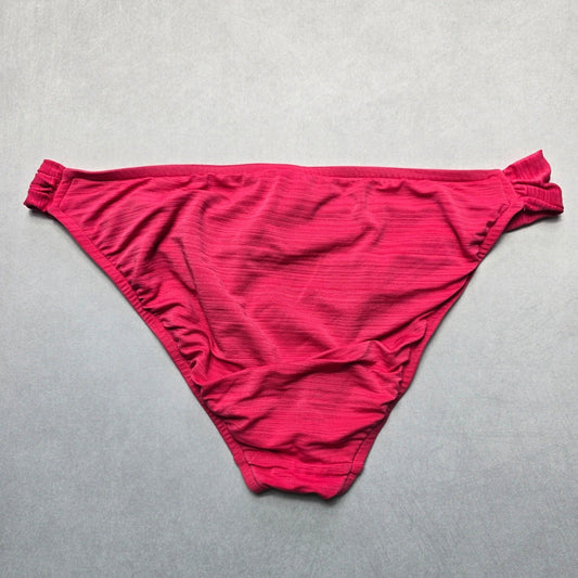 Mossimo Pink Stripe Stretch Swim Beach Cheeky Flirty Boho Bikini Bottom L Large