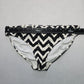 Catalina Black White Chevron Swim Beach Cheeky Flirty Bikini Bottom L Large