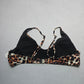 Brown Animal Print Swim Sports Boho Fun Bra Beach Bralette Bikini Top L Large