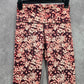 Aerie Chill Play Move Red Pink Floral Offline Ankle Leggings Pants Skinny Small