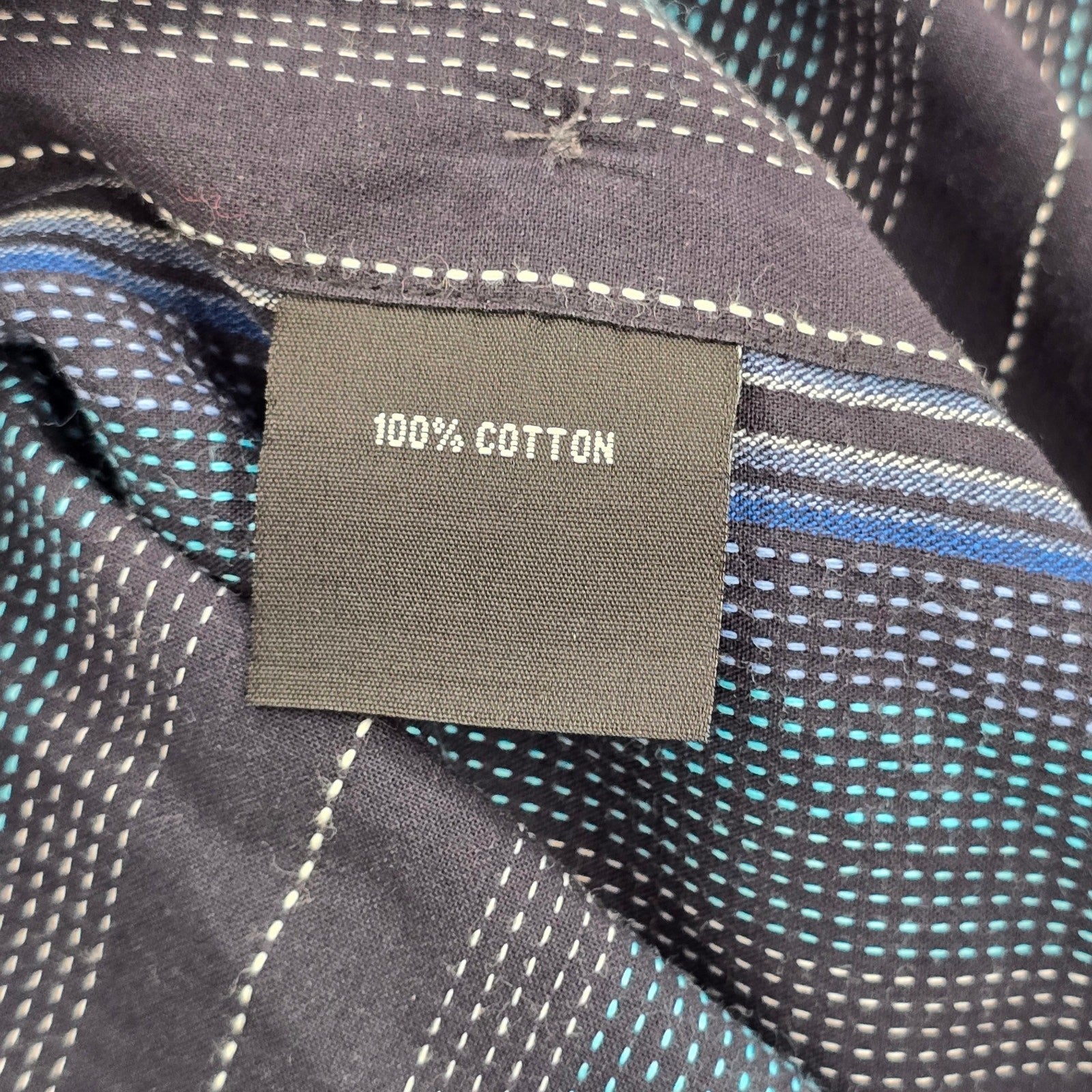 Artisti Italiani Blue Stripe Mens Button Down Cotton Long Sleeve Preppy Shirt XL