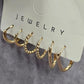 Gold Small Hoops Ring Dangle Earrings Fashion Jewelry
