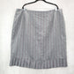 Gray Stripe Pleated Stripe Zip Business Casual Formal Office Workwear Plus 22W