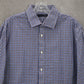 Tommy Hilfiger Blue Plaid Button Down Cotton Dress Slim Fit Shirt Mens Large