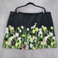 Victoria Beckham Black Floral Mini Short Zip Fun Preppy Flirty Skirt Plus 2X