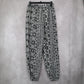 Ambiance Apparel Black White Harem Boho Geometric Print Tapered Pants L Large