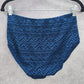 Catalina Blue Floral Cutout Chevron Bikini Bottoms Swimwear Medium