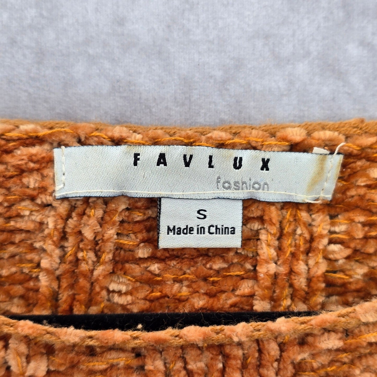 Favlux Yellow Crop Chenille Ribbed Sleeve Y2K VTG Academia Cozy Sweater Small
