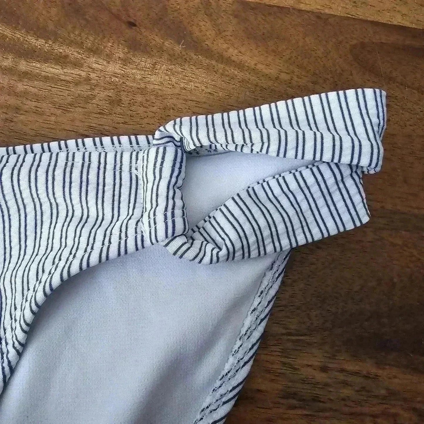 Xhilaration Blue Stripes Bikini Bottoms Swimwear Swimsuit Size Medium