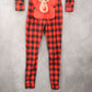 Chicme Red Buffalo Checker Reindeer Merry Christmas Adult Jumpsuit Pajamas Small