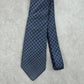 YSL Blue Gold Stripe Plaid Executive Silk Italy Neck Tie Men
