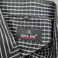 Cats Eye Black Stripe Button Down Long Sleeve Work Casual Dress Shirt Mens L