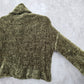 Charlotte Ruse Green Turtleneck Crop Chenille Flare Sleeve Y2K VTG Sweater Small