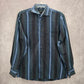 Artisti Italiani Blue Stripe Mens Button Down Cotton Long Sleeve Preppy Shirt XL