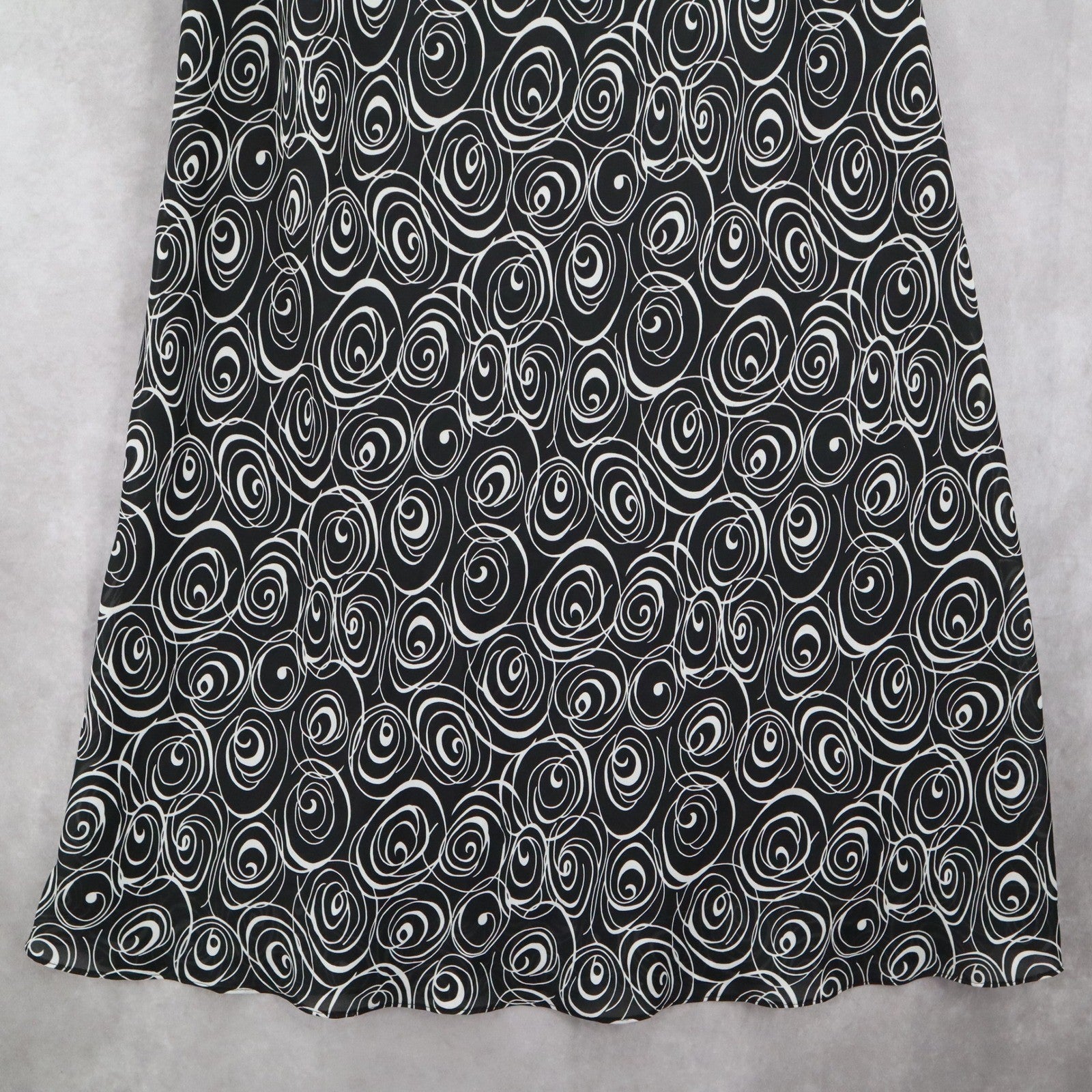 JBS Ltd Black Geometric Swirl Beach Long Flare Maxi Pull On Skirt Plus 20W