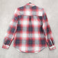 Aeropostale Red Flannel Plaid Long Sleeve Button Up Western Boyfriend Fit Small