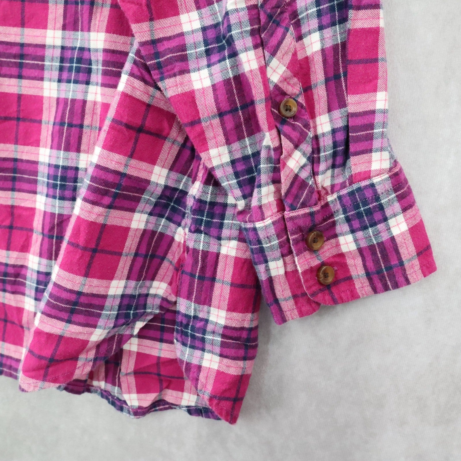 Lands' End Plaid Tunic Shirt Pink Casual Flannel Preppy Long Sleeve Plus 18W