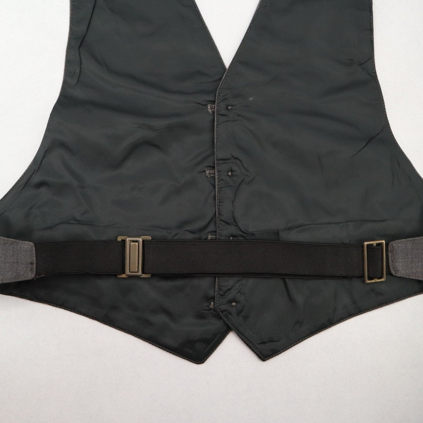 After Six Gray Short Open Back Welt Pocket 4 Button Point Tuxedo Vest Medium 38S