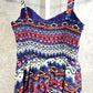 Delia's Floral Print Short Overall Flare Y2K Vintage Button Strap Dress Small