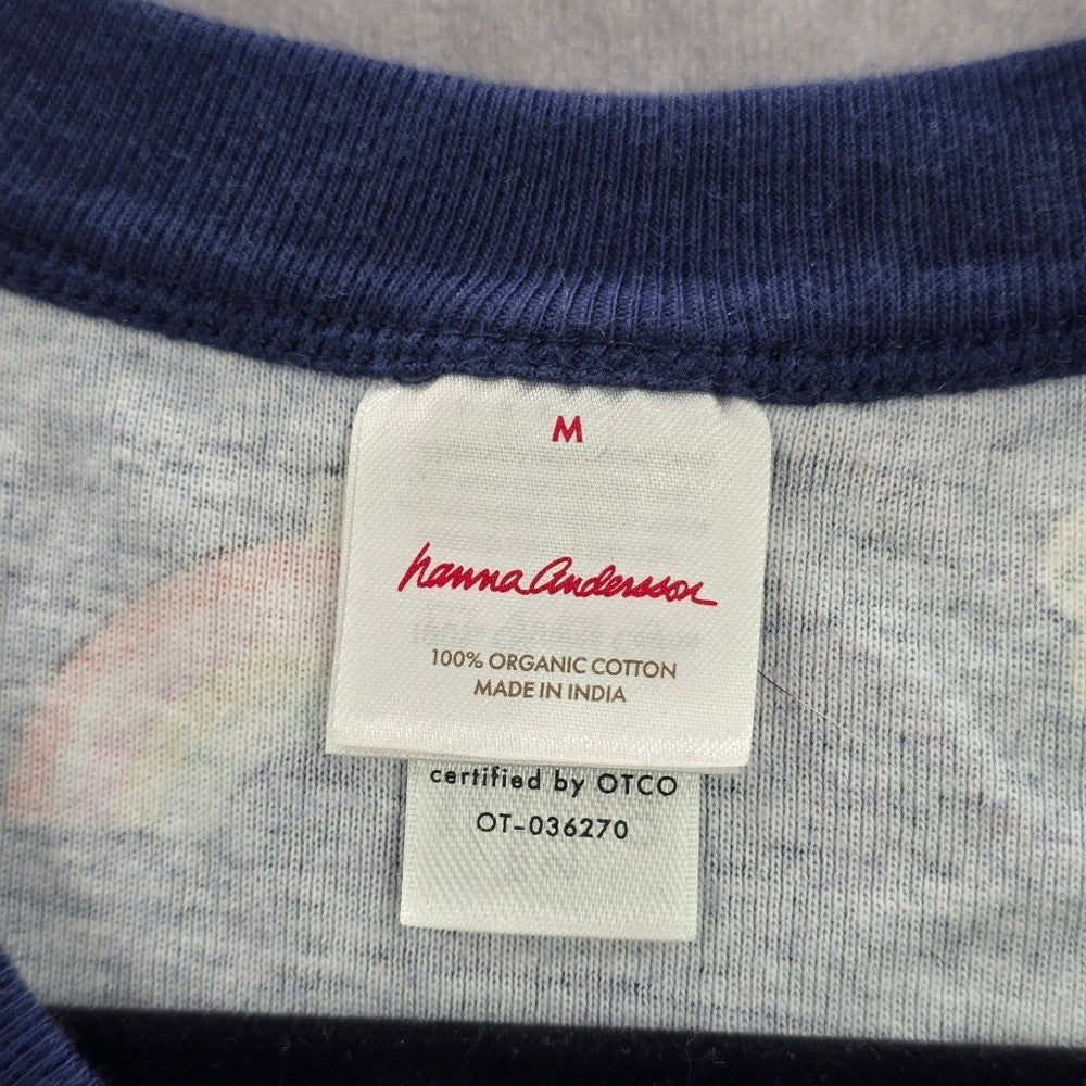 Hanna Andersson Blue Christmas Holiday Ornament Printed Long Sleeve Top Medium