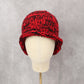 Red Crochet Cable Knit Black Skater Vintage Y2K Cottage Beanie Cap Hat OS