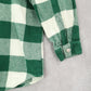Zara Kids Green Flannel Plaid Long Sleeve Button Up Western Utility Shirt Small