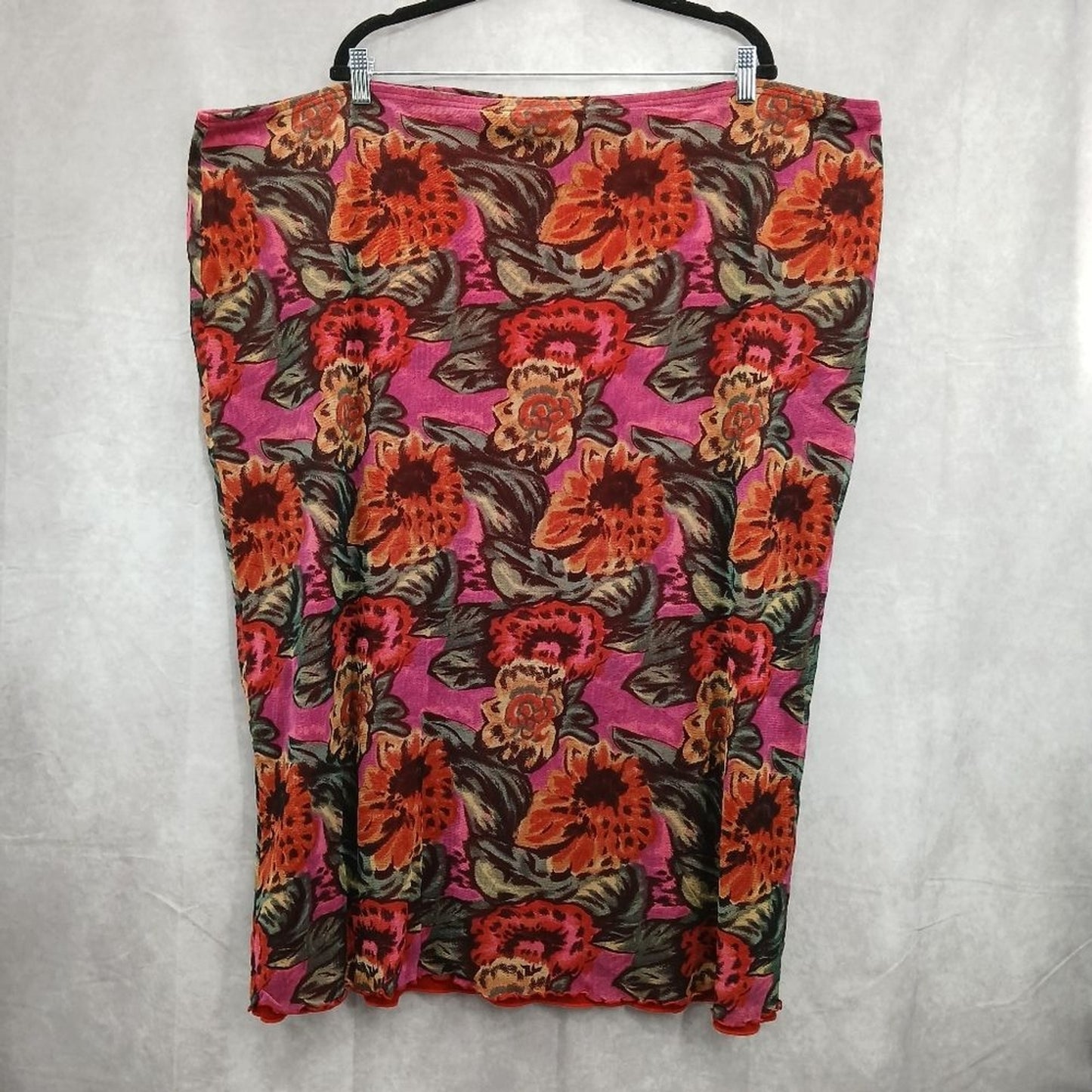 Giorgio Fiorline Plus Collection Floral Midi Pullon Skirt 26/28 3XL