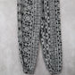 Ambiance Apparel Black White Harem Boho Geometric Print Tapered Pants L Large