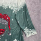 Green Snow Flake Wine Santa Cozy Vibe Christmas Print Top Medium