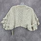 Oshkosh B'Gosh Vintage Knit White Ruffle  Poncho Cape Sweater Girls Toddle 3T